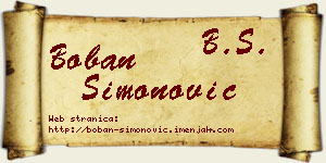 Boban Simonović vizit kartica